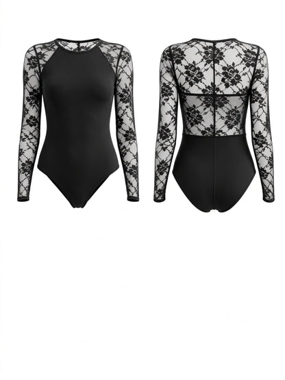 Floral Lace Long Sleeve Bodysuit