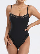 Lace Trim Spaghetti Strap Bodysuit