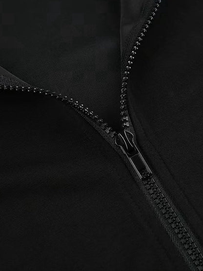 High-Cut Hooded Zip-Front Long-Sleeve Bodysuit