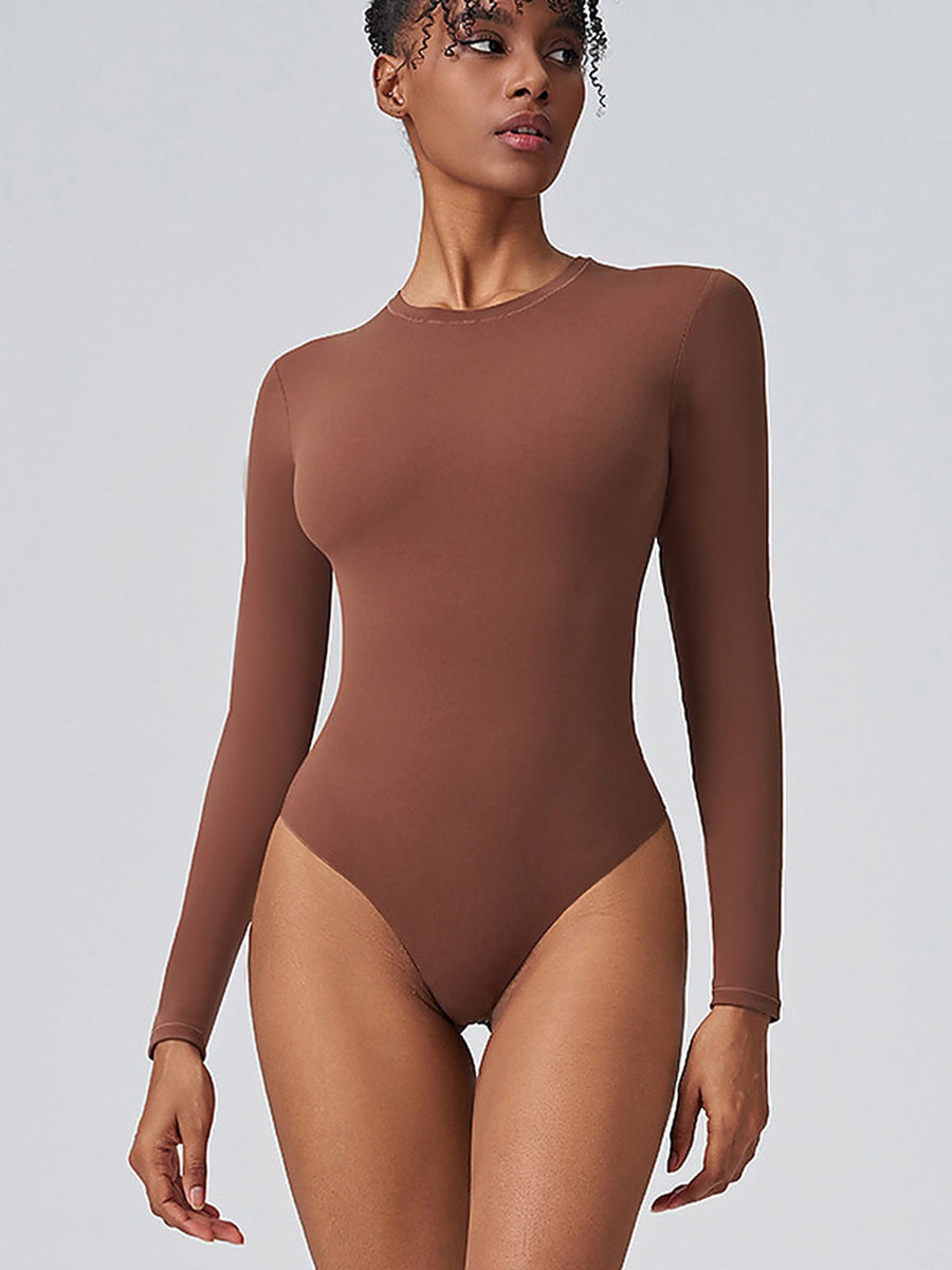 Sculpting Long Sleeve Crew Neck Bodysuit