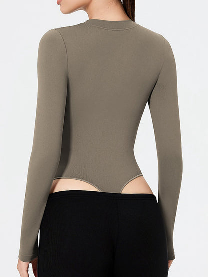 Women's Sculpting Fit Long Sleeve Half-Zip Bodysuit