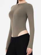 Women's Sculpting Fit Long Sleeve Half-Zip Bodysuit