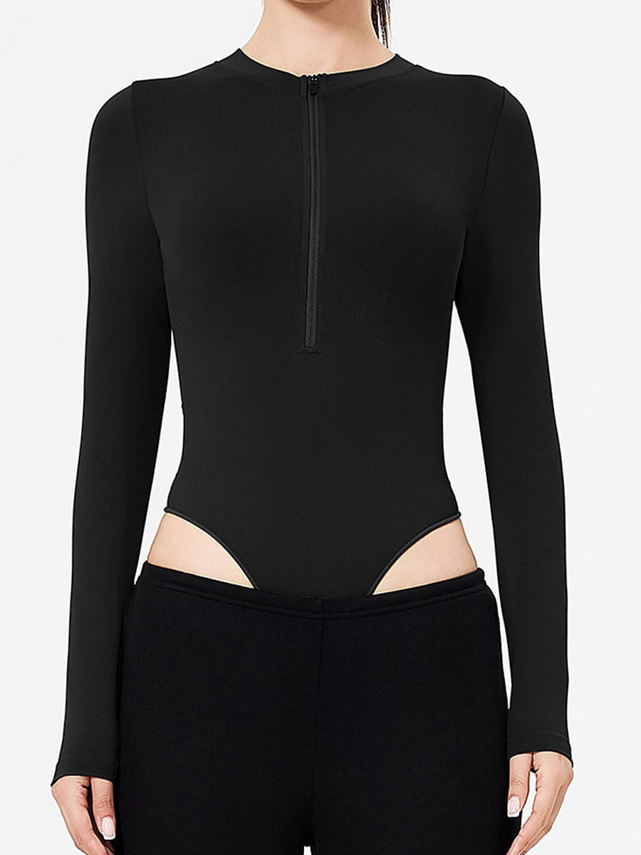 Women's Sculpting Fit Long Sleeve Half-Zip Bodysuit