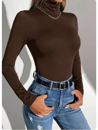 Sleek Turtleneck Long Sleeve Bodysuit