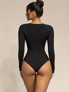 Sculpting Long Sleeve Deep V-Neck Bodysuit
