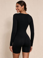 Sculpting Square Neck Long Sleeve Short Bodysuit