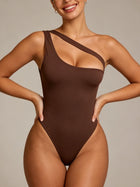 Sculpting Asymmetrical One-Shoulder Bodysuit