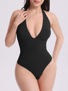 Sculpting Halter Deep V Bodysuit