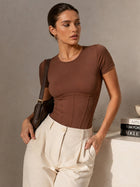 Sculpting Corset Short Sleeve Bodysuit