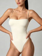 Form-Fitting Square Neck Bodysuit with Adjustable Straps
