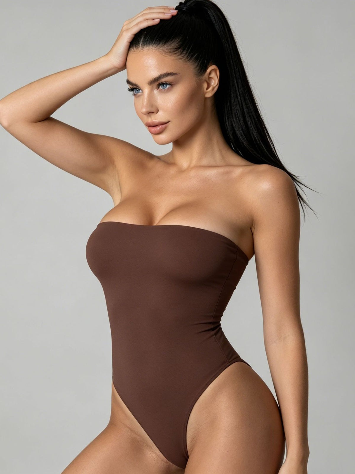 Form-Fitting Square Neck Bodysuit with Adjustable Straps