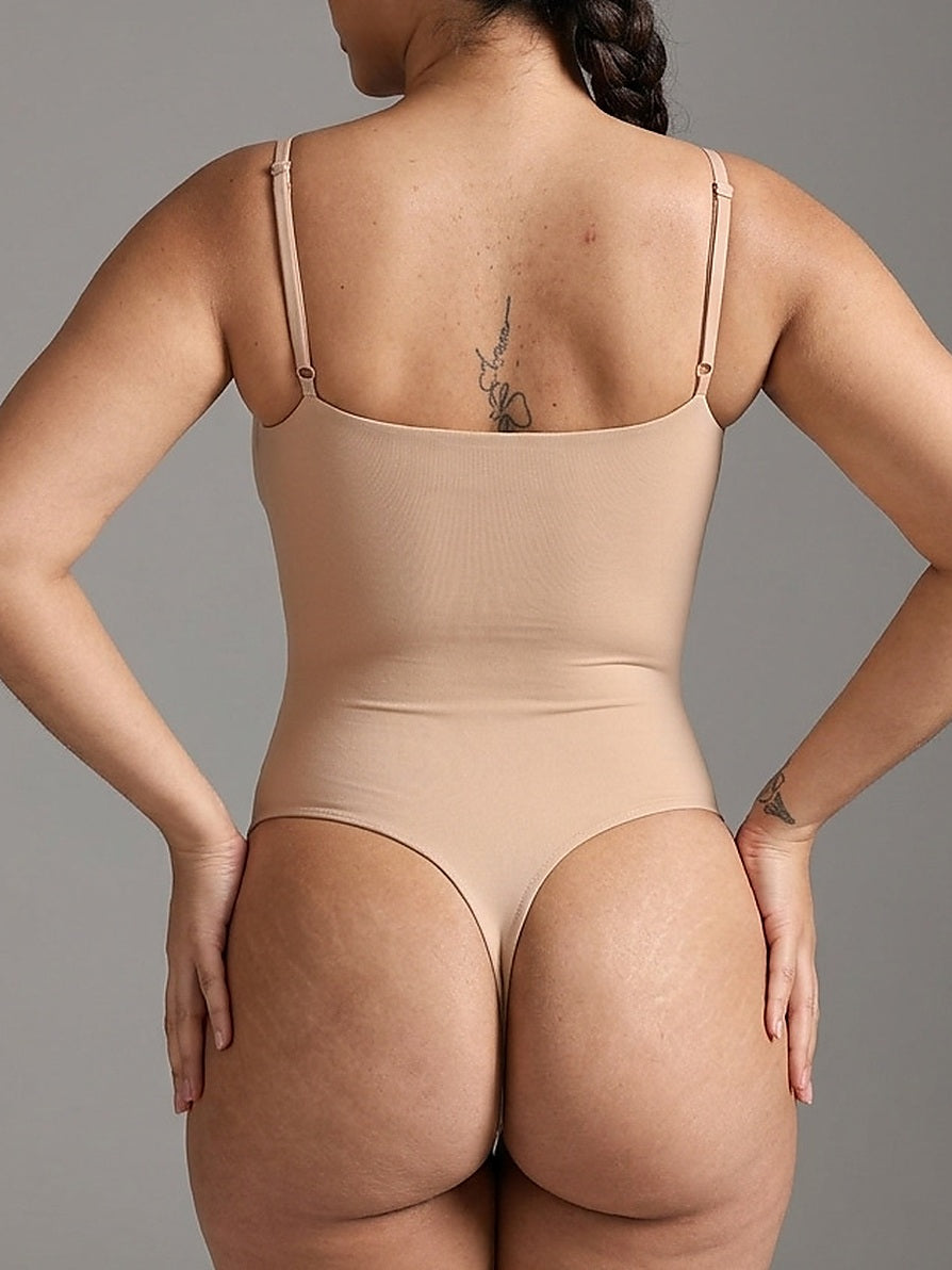 Seamless Scoop Neck Thong Bodysuit