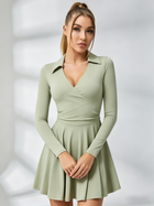 Wrap-Front Long-Sleeve Tennis Dress