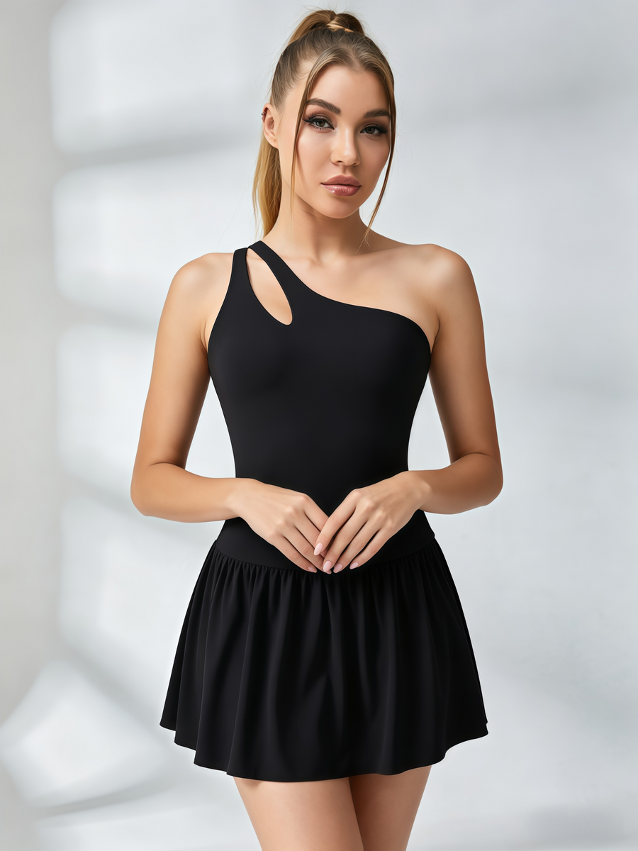 One-Shoulder Cutout Tennis Dress