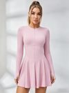 Half-Zip Long-Sleeve Tennis Dress