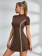 Half-Zip Contrast-Piping Tennis Dress
