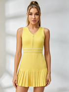 Textured Knit Pleated Tennis Dress