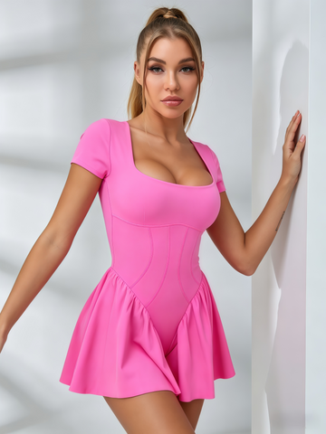 Corset-Style Open-Back Tennis Dress
