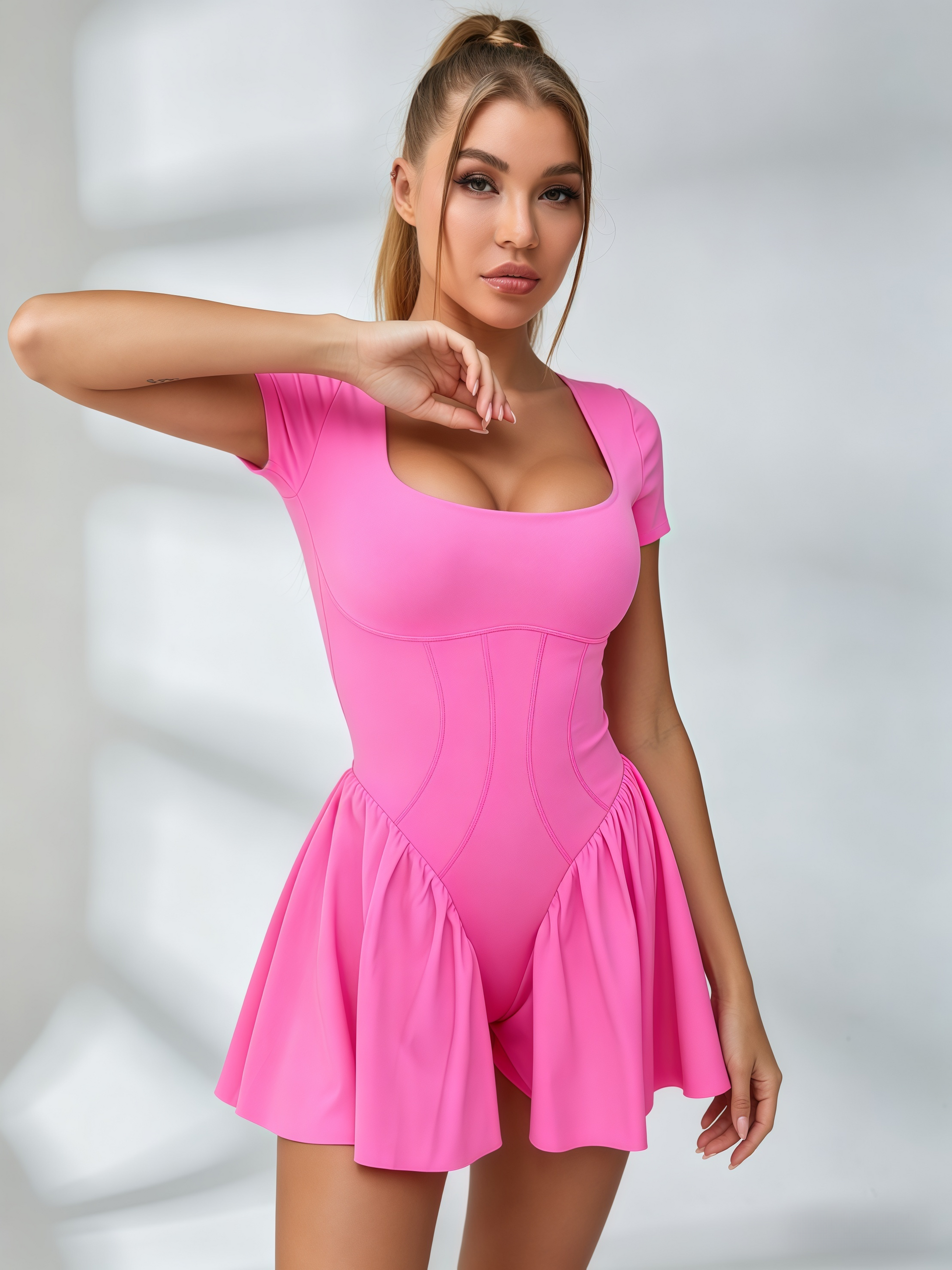 Corset-Style Open-Back Tennis Dress