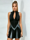 Zip Front Color Block Spliced Tennis Dress