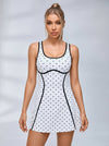 Polka Dot Cutout Back Tennis Dress
