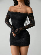 Lace Off-Shoulder Bodycon Mini Dress