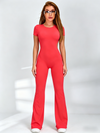 Backless Scrunch Bum Flare Jumpsuit