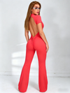 Backless Scrunch Bum Flare Jumpsuit