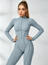 Sexy Zipper Stitch Performance Jumpsuit