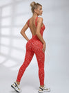Leopard Print Backless Jumpsuit