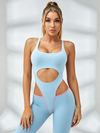 Cutout Racerback Compression Jumpsuit