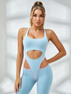 Cutout Racerback Compression Jumpsuit