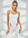 Trim Cutout Scoop-Back Compression Jumpsuit