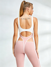 White Twist Top Pink Cutout Color Block Jumpsuit