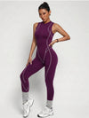 Stretch Fitted Cutout Back Gym Jumpsuit