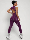 Stretch Fitted Cutout Back Gym Jumpsuit
