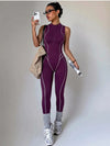 Stretch Fitted Cutout Back Gym Jumpsuit