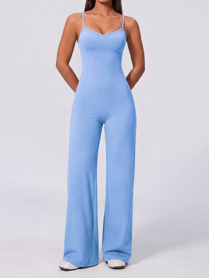 Crisscross Back Cami Wide Leg Jumpsuit