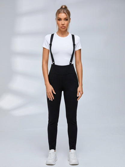 Adjustable Suspenders Pocket Slim Casual Outfit Set