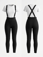 Adjustable Suspenders Pocket Slim Casual Outfit Set