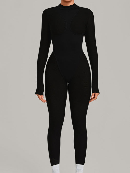 High Neck Open Back Workout Jumpsuit