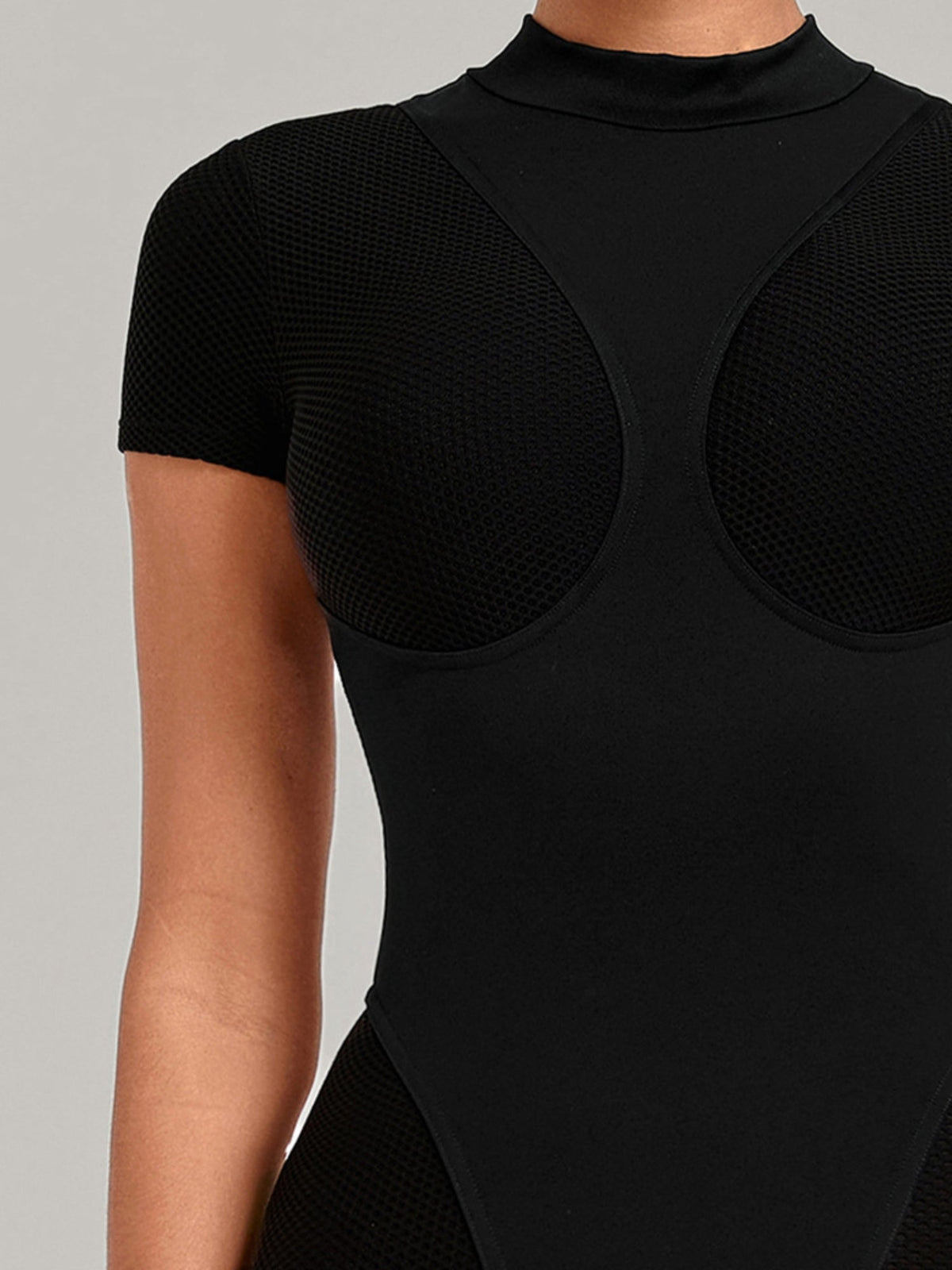 Short Sleeve Open Back Workout Jumpsuit