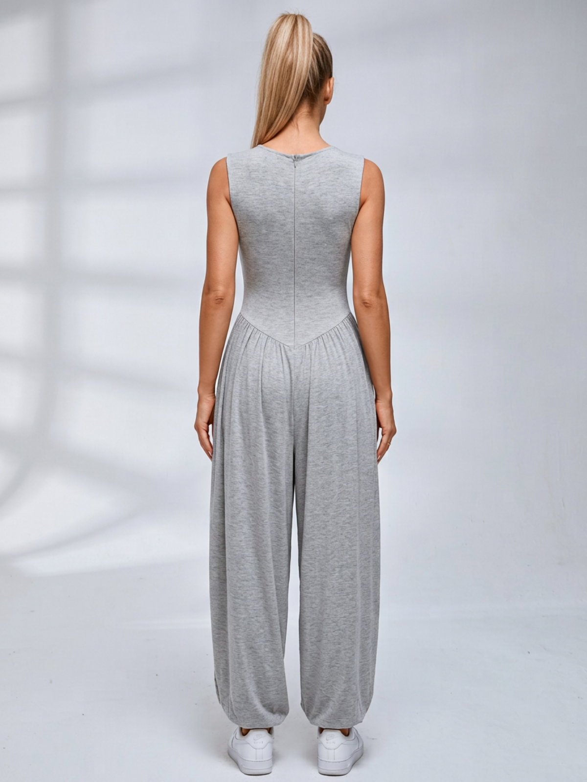 Stretchy Casual Sleeveless Long Jumpsuit