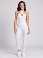 Seamless Textured Halter Jumpsuit