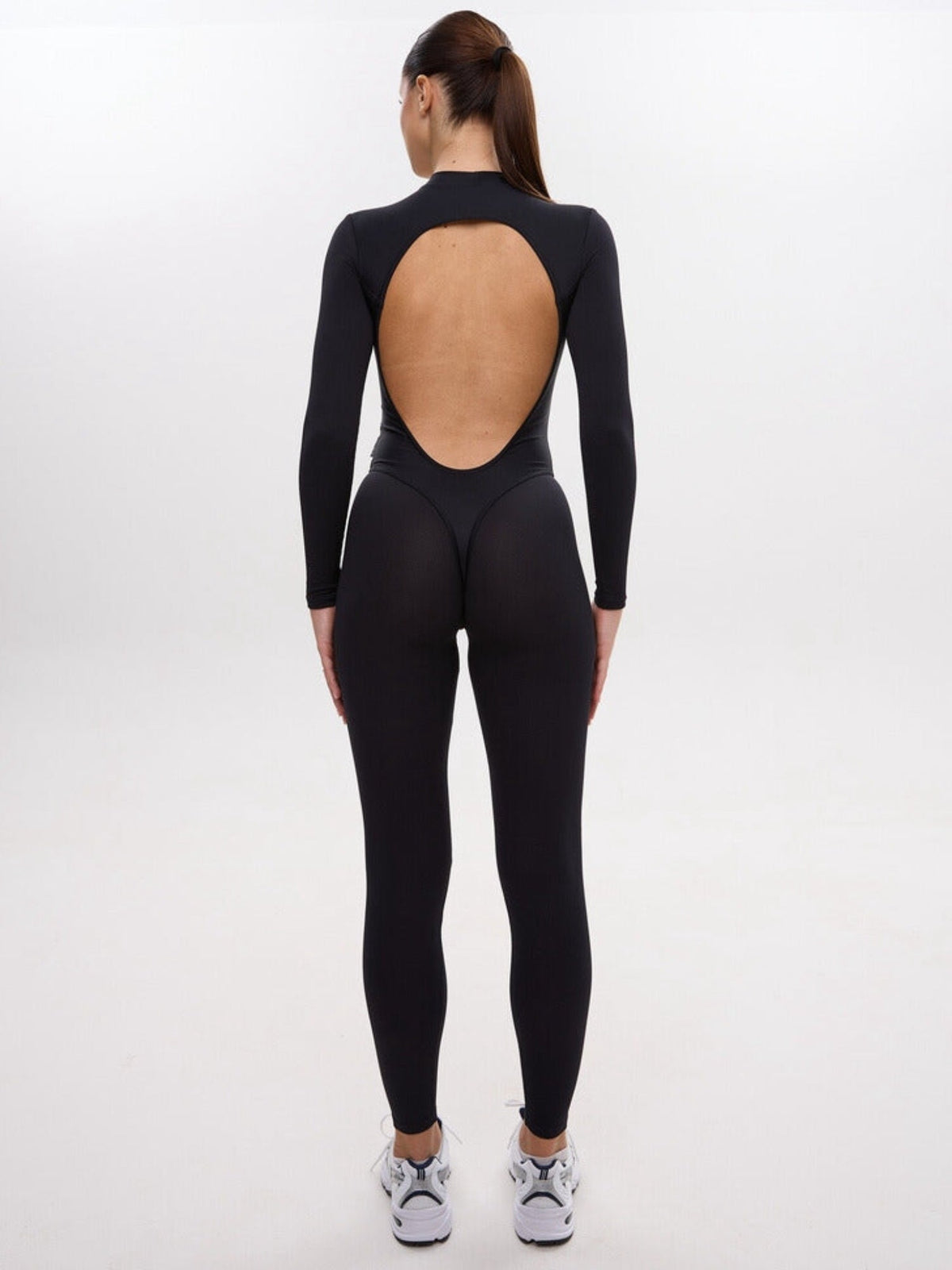 Sculpting Long Sleeve Open Back Jumpsuit