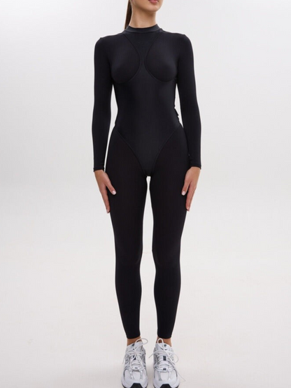 Sculpting Long Sleeve Open Back Jumpsuit