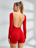Open-Back Boat Neck Unitard Romper