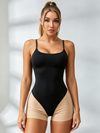 Black & Beige Two-Tone Cami Romper