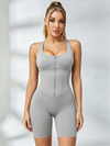 Corset-Style Front-Zip Compression Romper