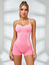 Crisscross-Back Compression Short Romper